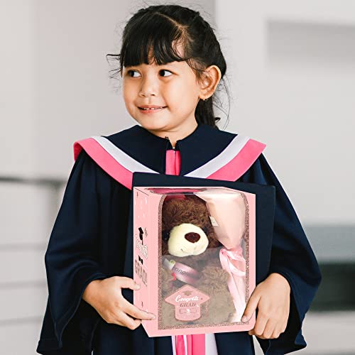 Sawowkuya Graduation Gifts Set Class Of 2023 Graduation Stuffed Teddy Bear With Soap Artificial Flower Congrats Grad Card And Graduation Box With Window Graduation Gifts For Her Him (Pink) #TOP3