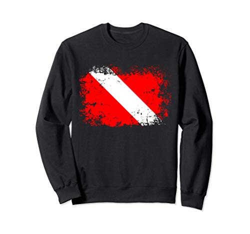 Plongeur en bas du drapeau Pavillon de plongée Sweatshirt