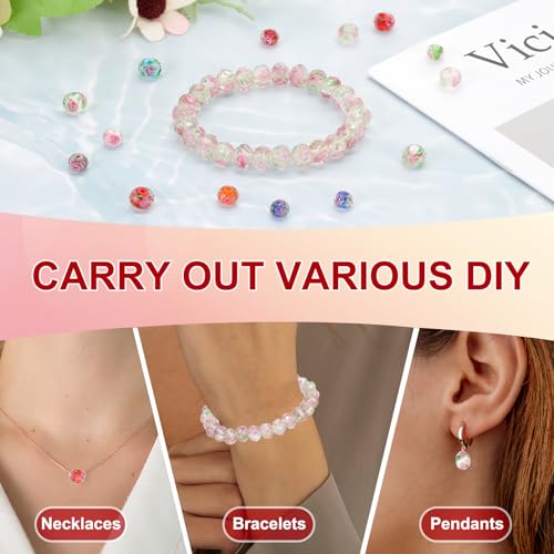 Perles de verre fleur rouge pour fabriquer un bracelet cadeau unique - 6