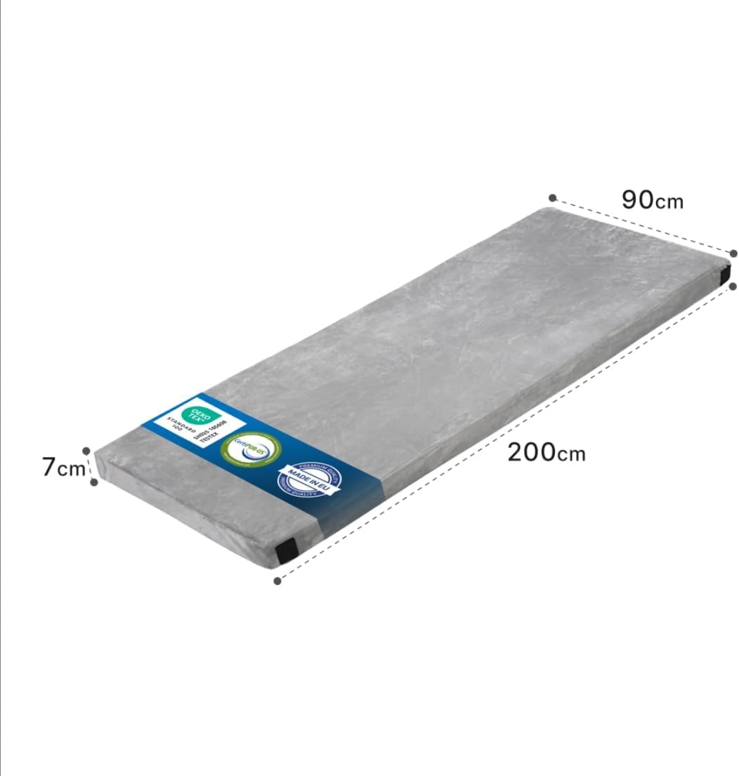 Matelas de camping pliable - Matelas de qualité supérieure avec mousse à mémoire de forme - Idéal comme matelas de sol, matelas pliable ou lit d'invité - Pour la maison et le camping