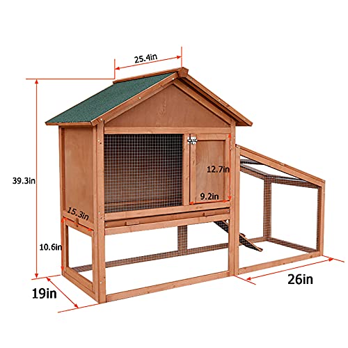 WUJI Hölzerner Hühnerstall Geflügel-Blockhaus, 2-stöckiger Erhöhter Hühnerstall für Haustiere, Hase Umzäunter Garten… – Bild 6
