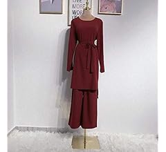 Islamic Clothing Abaya Dubai Muslim Tops Ensemble Femme Musulmane 2 Pieces Pantalon Oman Pakistan Turkish Islamic Clothing Women Hijab Dress Set Apricot Set Xl Buy Online At Best Price In Uae