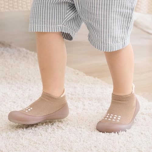 Image of Baby Sock Shoes Baby Walking Shoes Infant Non-Slip Breathable Slippers with Soft Rubber Sole Baby Boys Girls Sneakers