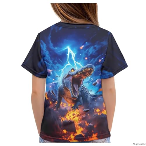 Image of WELLFLYHOM Kids Tshirts Girls Boys Short Sleeve Crewneck Tees Shirts Casual Sport Pullover Tops Size 3-16 Years