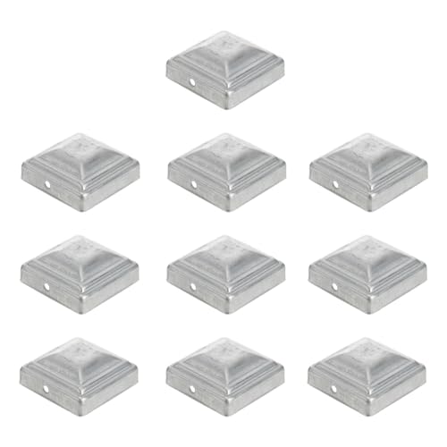 COLLBATH Tapa de Poste Cuadrada para Vallas Metálicas 60 MM 10 Piezas Cubierta de Zinc para Postes de Barandilla Remates Resistentes para Cercas y Barreras de Tráfico Uso Exterior
