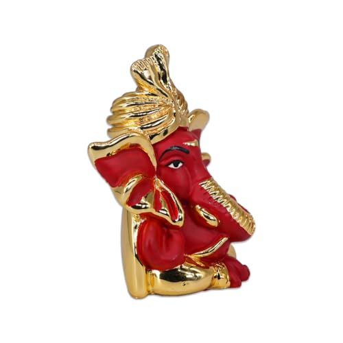 Image of Gold Plated Umaputra Ganesha | Ganpati Idol for Car Dashboard, Office Desk & Home Temple | Prosperity & Protection| Travel-Friendly Ganpati | Height 3 Inch