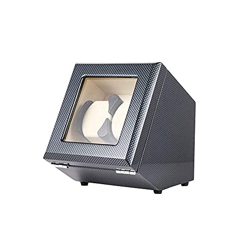 Double Automatic Watch Winder, Carbon Fiber Mute Motor Dual Watches Rotation Storage Case Display Box For Automatic Mechanical Watches Chen (C) Cover