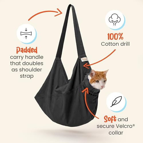 Image of Cat-in-the-Bag Cozy Comfort Carrier - Extra Small Charcoal Cat Carrier Soft and Pet Carrier for Nail Clipping, Vet Visits, Medication Administration, Dental Care, and Traveling