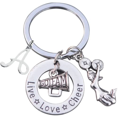 Infinity Collection - Personalized Cheer Keychain with Letter Charm - Custom 'Live Love Cheer' Gift for Cheerleaders, Teams, and Coaches