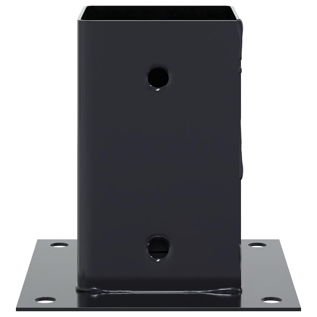vidaXL Basi per Pali Quadrati 4 pz 91x91 mm Acciaio Verniciato Polvere, base di recinzione in cemento, base del palo della recinzione, supporto del palo in metallo
