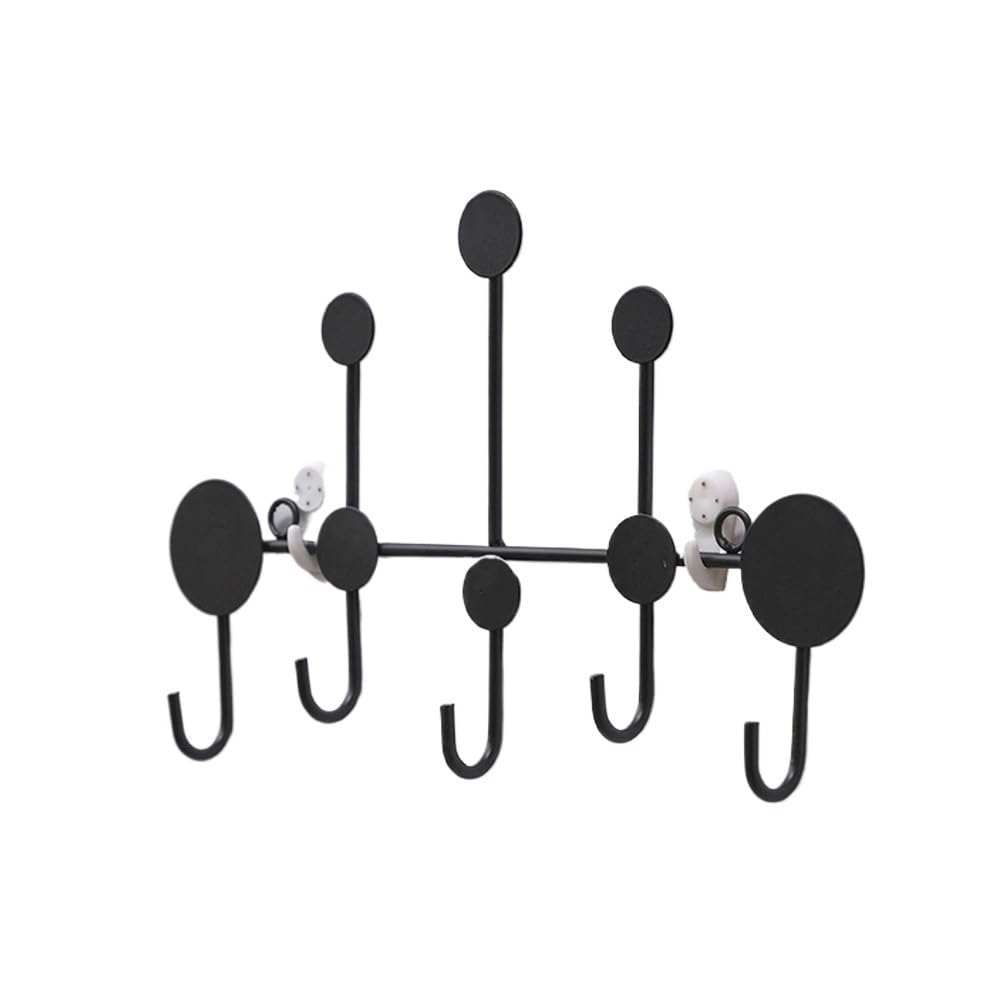YQINQIN83B Coat Hangers Creative Coat Rack Wall Mount Entryway Metal Hat for Hanging, Jacket, Clothes for Bedroom(Black,Small)