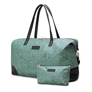 Jadyn Luna Women’s Weekender Bag and Travel Duffel, Large 37 Liter Capacity (Sage Flora)