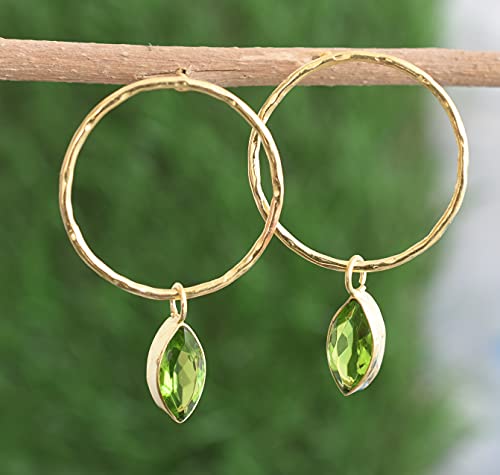 Veracity Jewelry Peridot Earrings * Boho Earrings * Handmade Earrings * Gold Plated Earrings * August Birthstone Earrings * Wedding Gifts * Earrings For Girls * Gifts For Mom * Stud Earrings * Ve-363 #TOP7