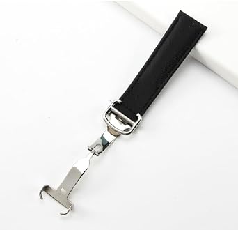 Premium Nylon & Genuine Leather Hybrid Watch Band Breathable & Comfortable Replacement Watch Strap for Cartier Tank Must London