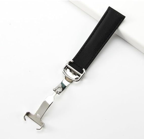 Premium Nylon & Genuine Leather Hybrid Watch Band Breathable & Comfortable Replacement Watch Strap for Cartier Tank Must London