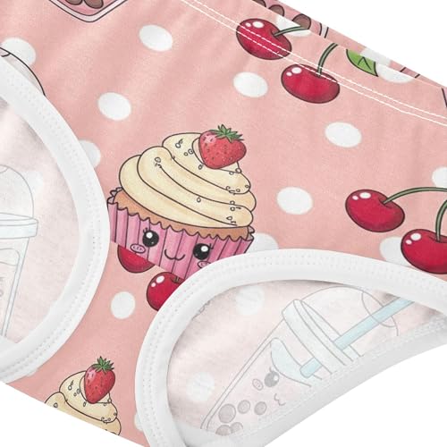 Cute Cartoon Drinks Cakes Prints Toddler Underwear Floral 2t Cotton Panties Little Girl Fun Print Briefs Kids Undies4