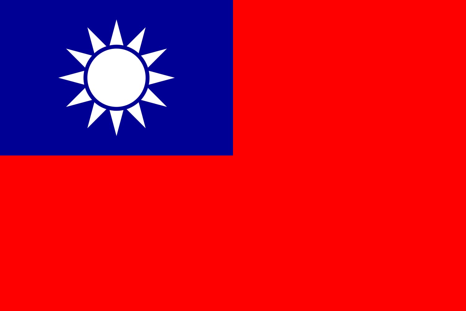 Drapeau de Taïwan format small République de Chine pour mât et intérieur