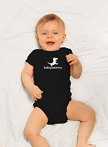 Crazy Bros Tees Babysaurus - Little Baby Dino Funny Cute Novelty Infant One-Piece Baby Bodysuit (12 Months, Black) #TOP3