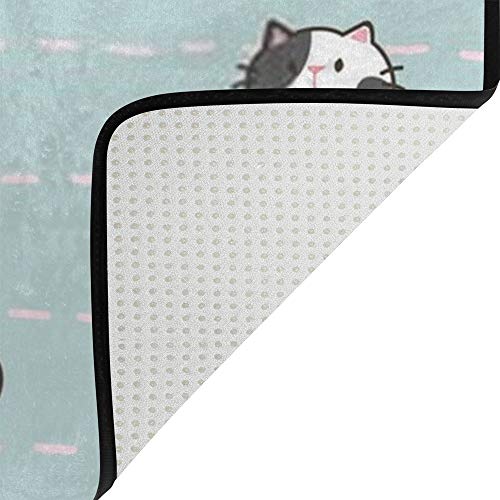 Tapis de dessin animé bleu Ruchen velours corail douceur maison - 5