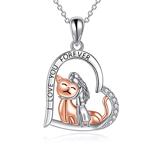 YAFEINI Collana Gatto Ragazze Collana Pendente