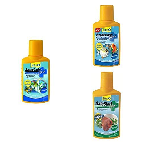 Tetra SafeStart Bacteria + AquaSafe Plus Conditioner and EasyBalance pH Stabilizer Water Treatment Bundle