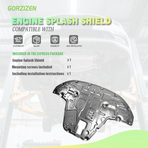 Image of Front Skid Plate for Hyundai Sonata 2020 2021 2022 2023 Engine Splash Shield Heavy Duty, Impact Resistant Engine Guard Cover for Sonata Underbody Guard Plate w /Screw Hardware
