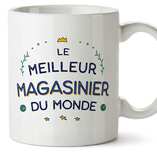MUGFFINS Tazas para REPONEDOR DE SUPERMERCADO hombre - En Francés - Meilleur du Monde - 11 oz / 330 ml - Regalo original y divertido