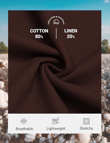 Image of COOFANDY Mens Cotton Linen Pants Casual Drawstring Summer Beach Pants Lightweight Linen Dress Trousers