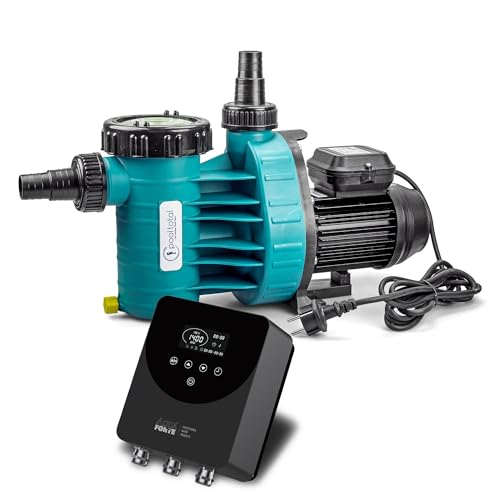 Aqua Plus 11 POOL Total Edition inkl. Vario+ II Frequenzumrichter mit Touchscreen & Zeitschaltuhr - 11 m³/h Leistung für Pools bis 50.000 l Wasserinhalt - Selbstansaugend Salzwasserbeständig