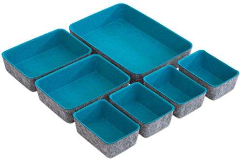 Betzold Filzschalen-Set 7-teilig türkis Aufbewahrungsboxen