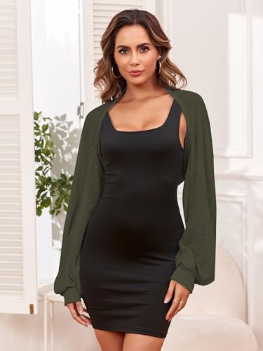 Image of ZAFUL Women's Sheer Shrug Y2K Long Sleeve Cardigans 2026 Irregular Tie Front Bolera