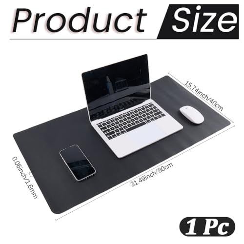 Protector de Escritorio CREATCABIN en Cuero PU Negro 80x40 cm miniatura 2