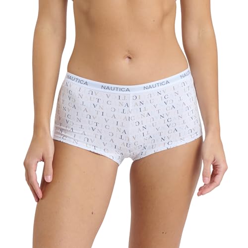 Image of Nautica Women's Cotton Boyshort Underwear Set, 5-Pack