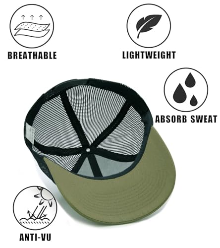 Image of 2-Pack Breathable Mesh Snapback Trucker Hats, Adjustable Baseball Caps for Men Women, Cotton-Poly Twill Outdoor