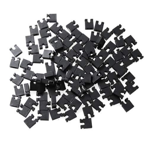 Maxmoral 100PCS 2.54mm Black Jumper Cap Standard Circuit Board Jumper Cap Shunt Short Circuit Connection Pin Block for Hard Disk Drive Circuit Board Computer Interface Card