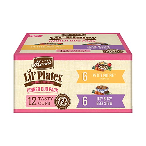 Merrick Lil’ Plates Grain Free Dinner Duos Tender Pure Moist Small Canine Meals Selection Pack, Beef and Hen – (Pack of 1) 2.6 lb. Tubs Merrick Lil’ Plates Grain Free Dinner Duos Tender Pure Moist Small Canine Meals Selection Pack, Beef and Hen – (Pack of 1) 2.6 lb. Tubs