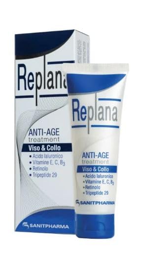 Crema Viso Anti-età Replana AntiAge, Anti Rughe, Tonicizzante, con Acido Ialuronico e Vitamina A, 50 ml