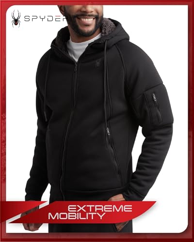 Spyder Mens Fleece Hoodie - Heavyweight Sherpa Lined Insulated Fleece Hoodies for Men - Warm Outerwear Mens Sherpa Jacket4