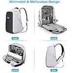 oscaurt Anti Theft Backpack 15.6 Inch Laptop Travel Backpack with Hidden Zipper and USB Charging Port Waterproof Business Computer Bag for Men & Women - Image 5