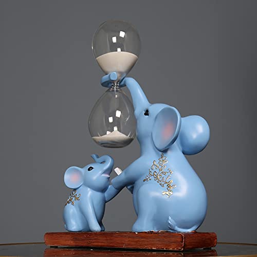 Sculpture animale sablier d'une heure en résine blanche haut de gamme