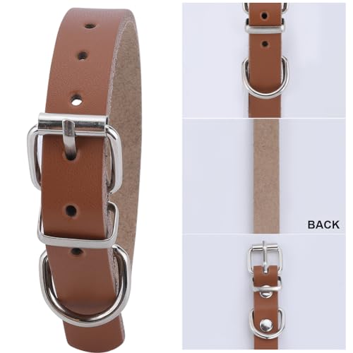 Image of GORGECRAFT 4PCS Cowhide Stirrup Straps with Metal Buckle Adjustable Length 12 Inch Leather Bike Basket Front Handlebar Storage Straps ID Card Hanging Accessory for Adult Dog Pet Saddle Brown