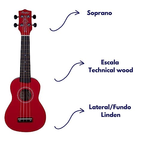 Ukulele Acústico Soprano Cordas Nylon Red HONU Memphis