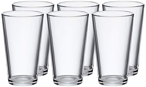 Amazon Basics Pint Pub Beer Glasses, 16-Ounce, Set Of 6, Clear #TOP1