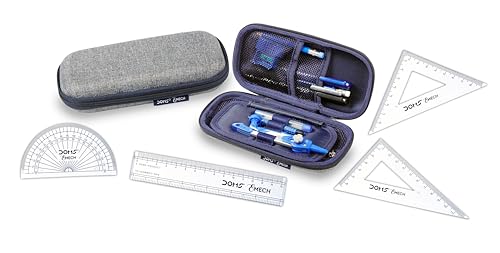 Image of DOMS E MECH GEOMETRY BOX AND DRAWING MATHEMATICAL INSTRUMENTS |12 INSTRUMENTS | TRENDY POUCH PACK