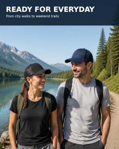 Image of 2-Pack Breathable Mesh Snapback Trucker Hats, Adjustable Baseball Caps for Men Women, Cotton-Poly Twill Outdoor
