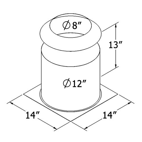 Escudo de aislamiento de 6" Shasta Vent para chimenea de combustible HT 2