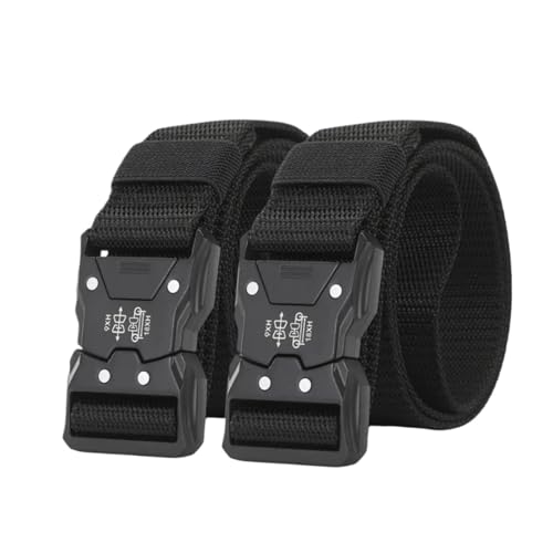 2PC Tactical Waist Belt - Durable Automatic Buckle, Perfect for Outdoor Adventures(Grey Black)2