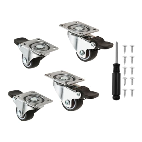 Roulettes de meubles robustes de 1 pouce avec roues pivotantes pour chaise et armoire