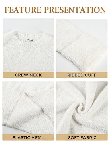 Image of Buauty Womens Oversized Long Sleeve Crewneck Fall Sweaters Chunky Fuzzy Knit Pullover Clothes 2025 Trendy Outfits