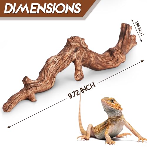 Eckpo Lifelike Resin Climbing Root Branch Decor for Reptile Terrarium, Reptile Vivarium Habitat Decoration for Bearded Dragons, Geckos, Lizards, Snakes, 9.7 Inch by Eckpo - Used condition - Image 3